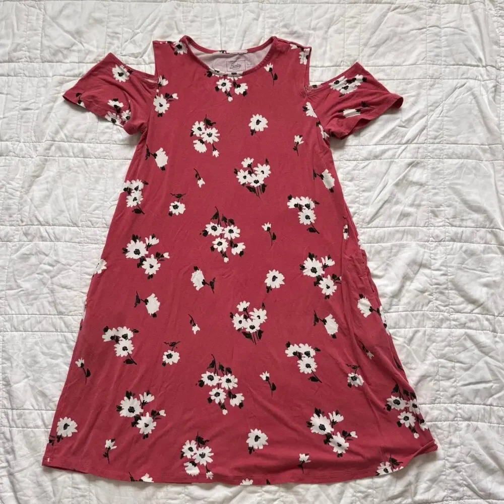 Bixby Nomad Cold shoulder floral flowy‎ dress girls L 12/14 cottagecore prairie